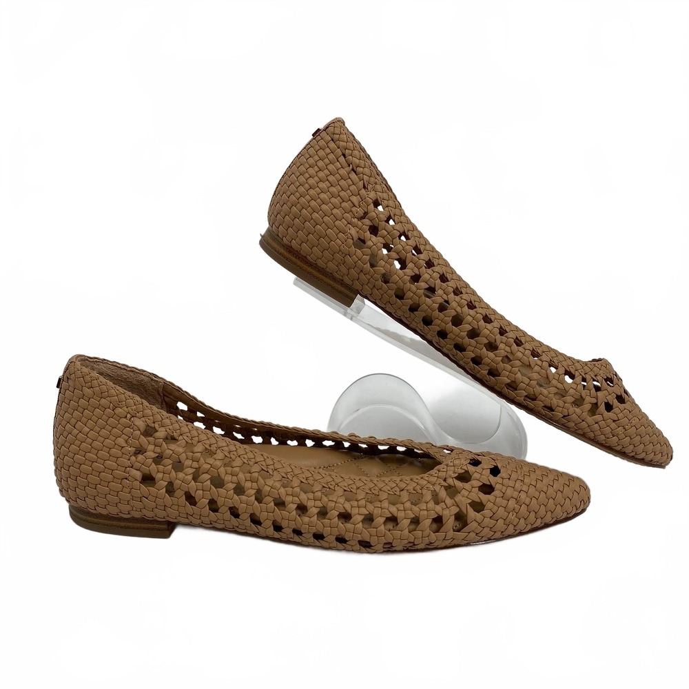 Birdies Tan Woven Pointed Toe Flats | Women’s Regular US5